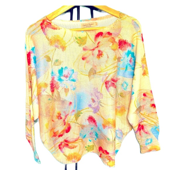 Made in Italy S Brand New Loggia de Tesitory Floral Blouse Spring Summer Bright - Picture 1 of 10